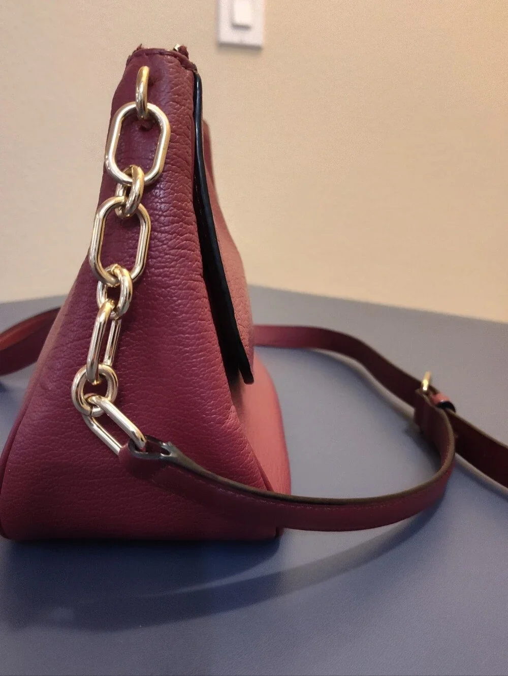 Kate Spade Robinson Lane Burgundy Cherrywood Crossbody Leather Bag Fall Holiday